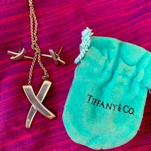 Tiffany Graffiti X Pendant Necklace and Earrings